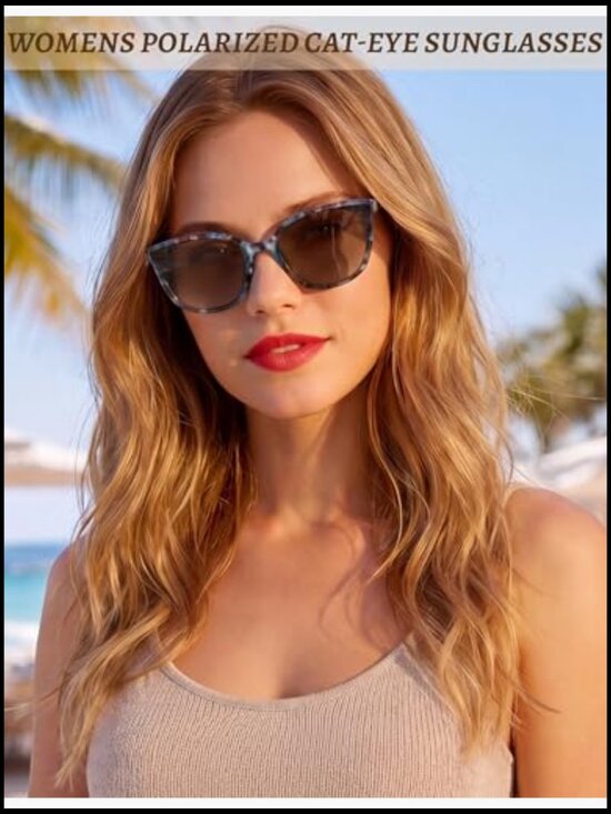Polarized Cat-Eye Sunglasses: Premium Nylon Lens UV400 Protection Acetate Frame